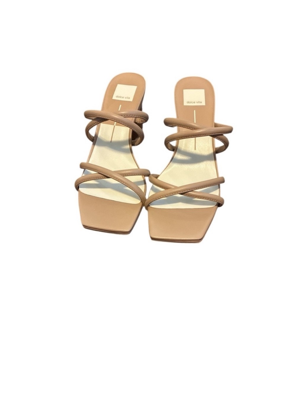 Dolce Vita Beige Strappy Block Heel Square Toe Sandals 9.5